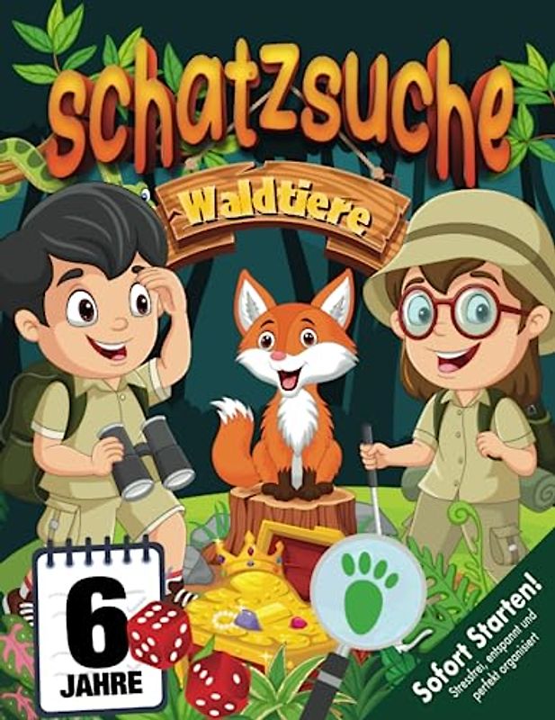 Waldtier Schatzsuche Kindergeburtstag ab 6 Jahren: Abenteuer im Wald - wer hat den Schatz gestohlen? Packende kreative Schnitzeljagd mit sympathischen Charakteren. (Bravo Schatzsuche)