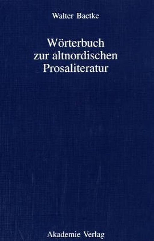 Wörterbuch zur altnordischen Prosaliteratur