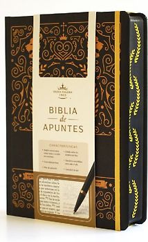 Biblia de Apuntes Rvr 1960 Td, Negro Y Oro (Edición Cantos Pintados) / Spanish Journaling Bible Rvr 1960 Hc Black and Gold