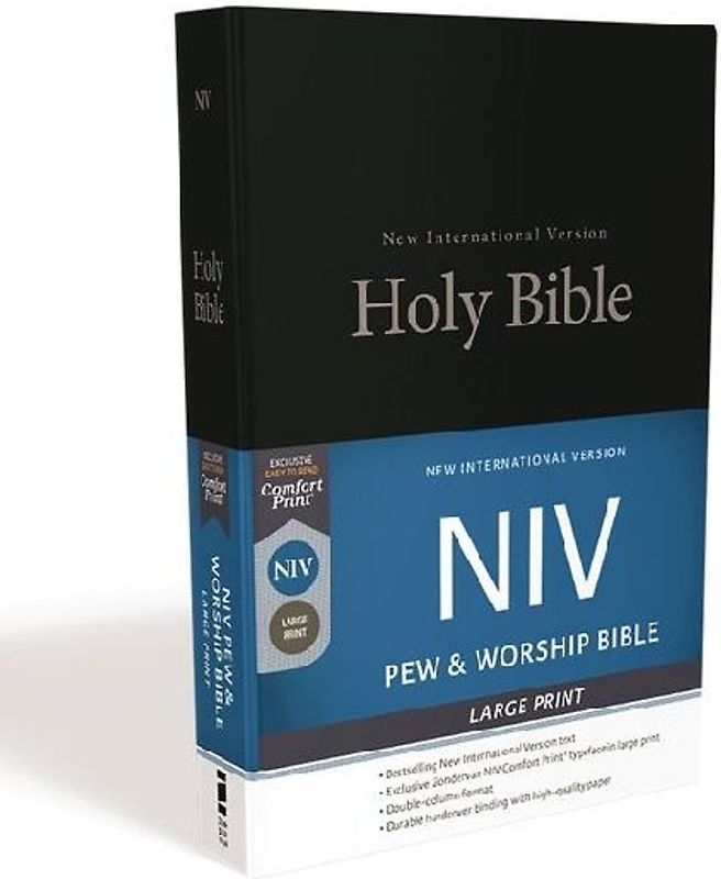 NIV, Pew and Worship Bible, Large Print, Hardcover, Black
