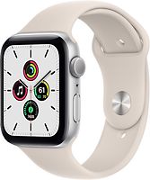 Apple Watch SE 44 mm Caja de aluminio en plata - Correa deportiva beige [Wifi]