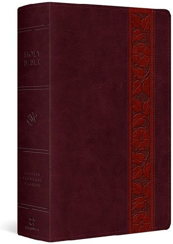 ESV Giant Print Personal Size Bible, Red Letter (Trutone, Mahogany, Trellis Design)