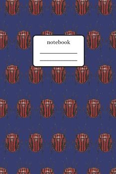 Notebook Beetles Red: Composition Notebook with Red Beetles Pattern - Lined Notebook 120 Pages 6x9 inch - Blue Version