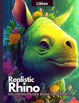 Likhon Realistic Rhino Coloring Pages Book Paperback