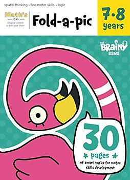 Math's on. Fold-a-Pic learning notebook for kids 7-8 years olds. Smart motor skills exercises to develop spatial reasoning and logic.