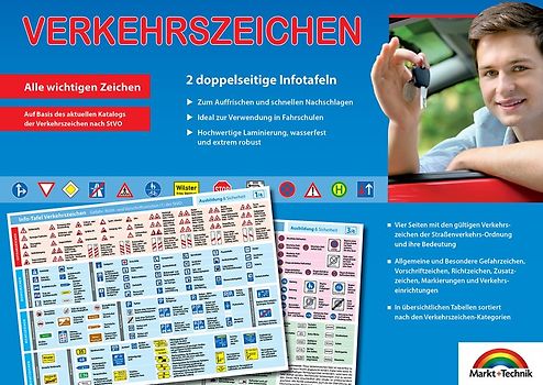 Verkehrszeichen - Aktuelle Übersicht für den Führerschein der wichtigsten Verkehrszeichen, Gefahrenzeichen etc. im Straßenverkehr - ideal zur theoretischen Führerscheinprüfung