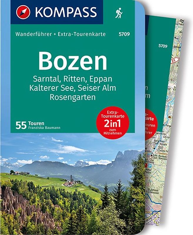 KOMPASS Wanderführer Bozen, Sarntal, Ritten, Eppan, Kalterer See, Seiser Alm, Rosengarten