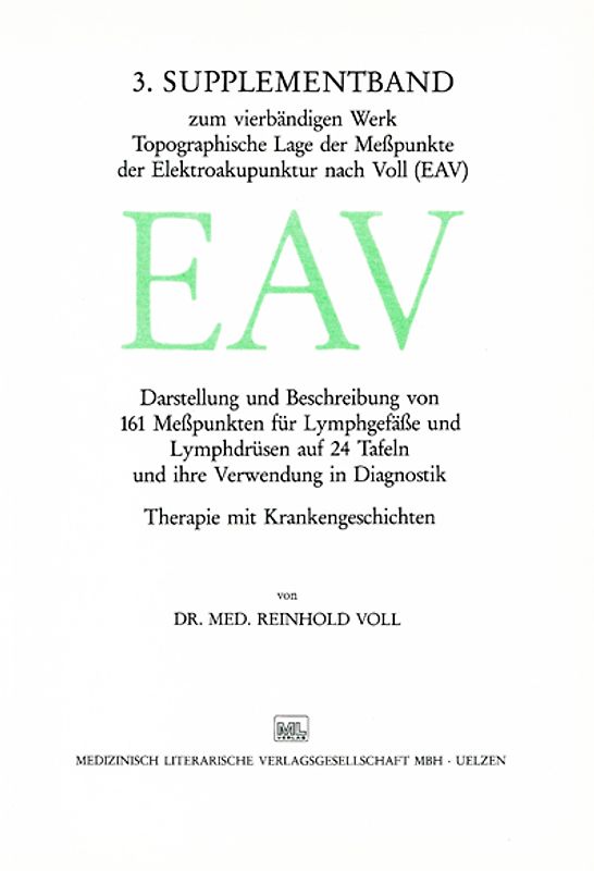 Topographische Lage der Messpunkte der Elektroakupunktur / 3. Supplementband