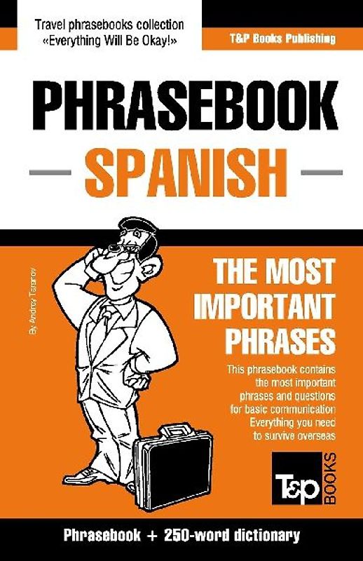 English-Spanish phrasebook and 250-word mini dictionary