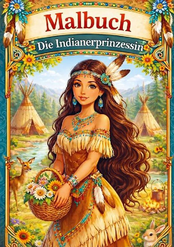 Malbuch, Die Indianerprinzessin