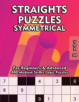 Medium Straights Puzzle Book: Symmetrical Str8ts for Adults & Clever Kids