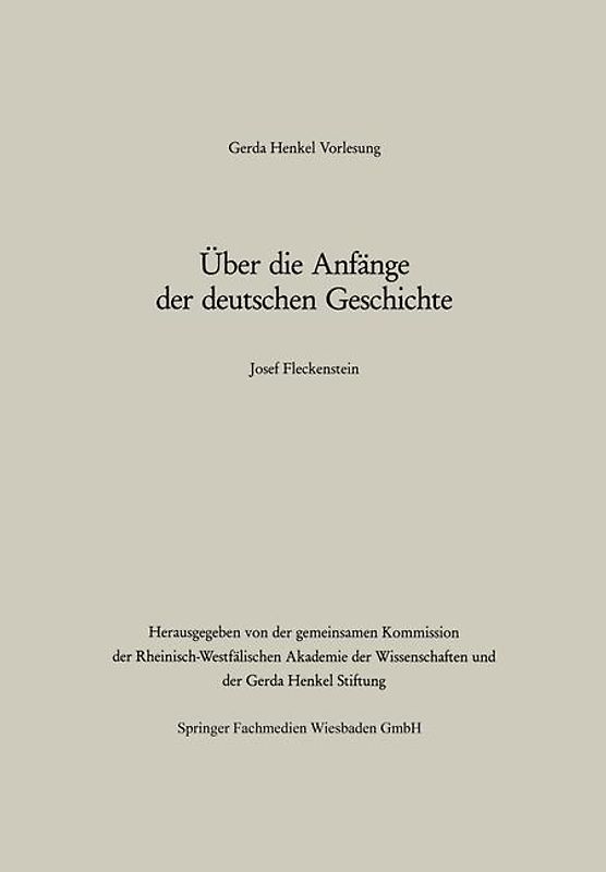 Über die Anfänge der deutschen Geschichte