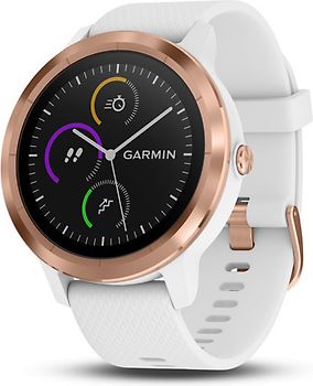 Garmin Vivoactive 3 30,4 mm or bracelet silicone blanc