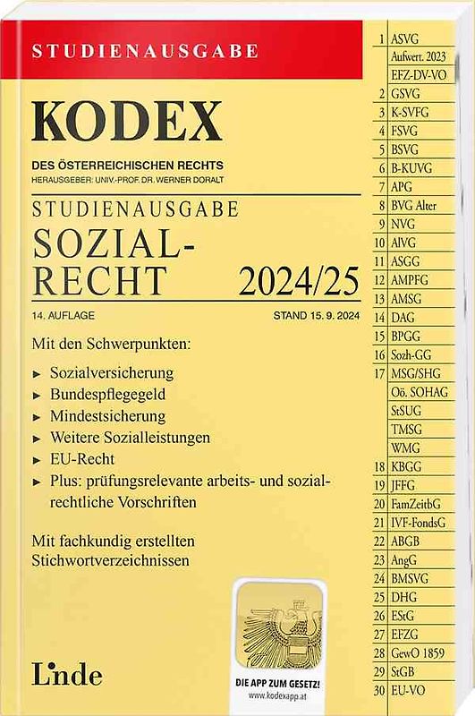 KODEX Studienausgabe Sozialrecht 2024/25