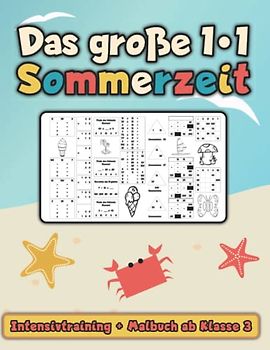 Das große 1*1 Sommerzeit - Intensivtraining + Malbuch ab Klasse 3: Langsam steigender Schwierigkeitsgrad - Kreative Arbeitsblätter für maximalen Lernerfolg mit Spaß