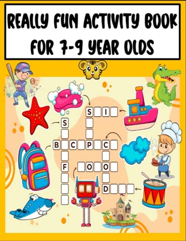 Really Fun Activity Book For 7-9 Year Olds: Educational activity book for 7-9-year-olds,word search and scissor skills coloring activity