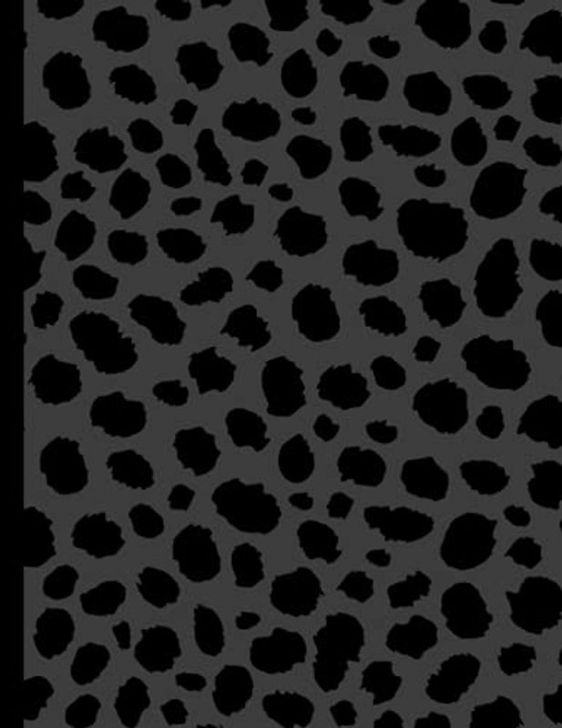Notebook: Black Cheetah Print Composition Notebook / Journal - Large size: 8.5 x 11 inches - Wide Ruled Paper - 110 Pages
