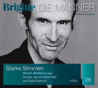 Schnee, der auf Zedern fällt