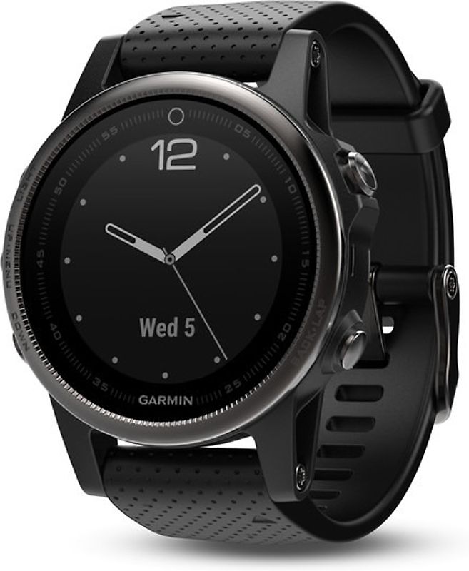 Garmin Fenix 5S 42 mm noir au bracelet silicone noir[Wi-Fi, Saphir Edition]