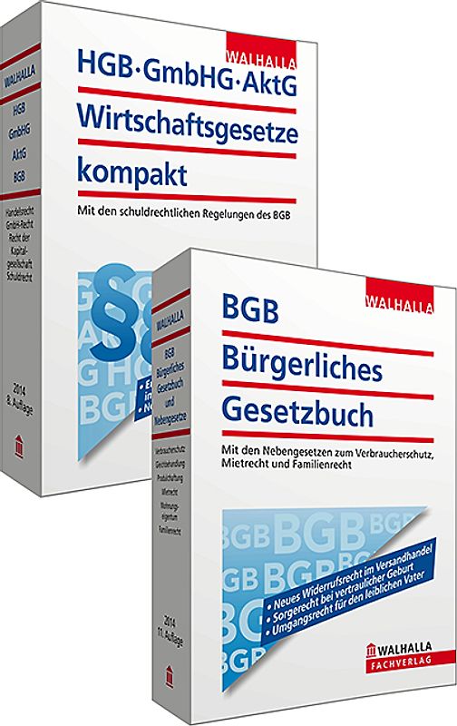 Kombi-Paket BGB Bürgerliches Recht + HGB, GmbHG, AktG, Wirtschaftsgesetze kompakt