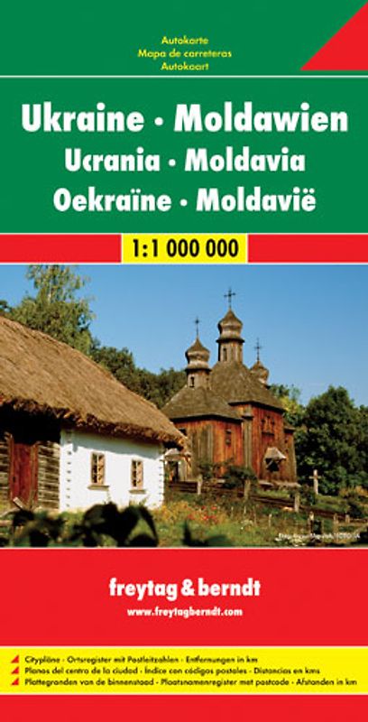 Ukraine - Moldawien, Straßenkarte 1:1 Mio.
