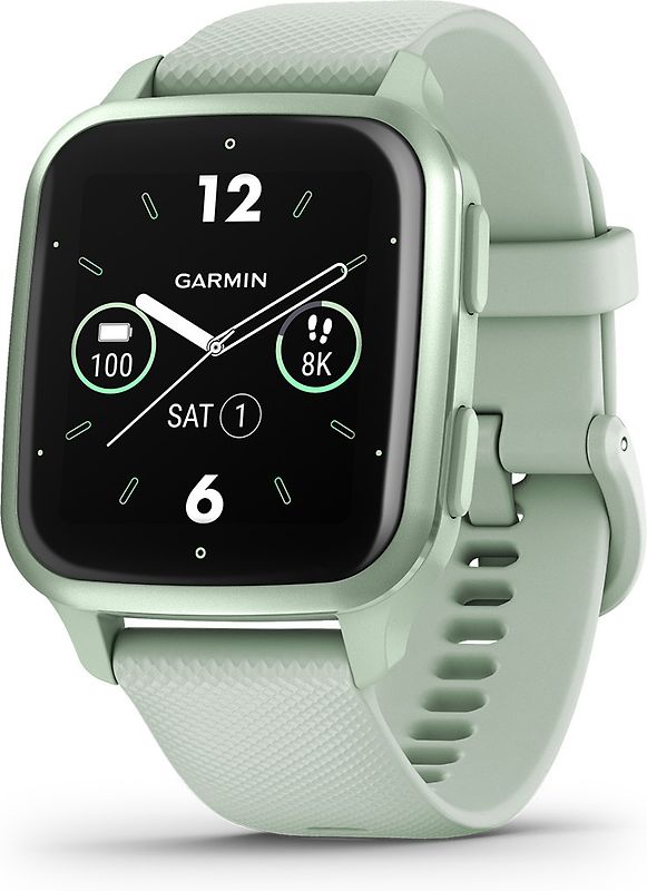 Garmin Venu Sq 2 40 mm vert avec bracelet en silicone vert d’eau