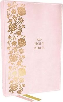 KJV Personal Size Large Print End-Of-Verse Reference Bible, Pink Leathersoft, Red Letter, Comfort Print (Thumb Indexed)