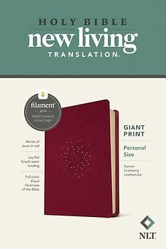 NLT Personal Size Giant Print Bible, Filament Enabled (Leatherlike, Aurora Cranberry, Red Letter)