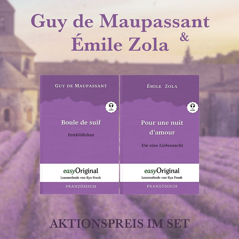 Guy de Maupassant & Émile Zola (Bücher + 2 MP3 Audio-CDs) - Lesemethode von Ilya Frank