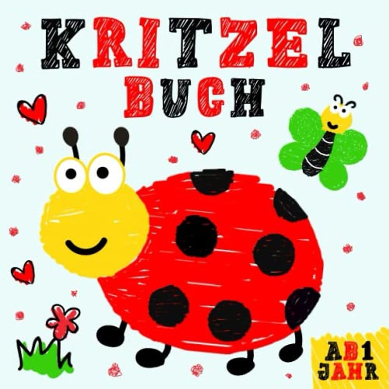 Kritzelbuch ab 1 Jahr: Kritzelmalbuch zum 50 Kritzeln und Ausmalen Motive für kreative Mädchen und Jungen - Ausmalbuch für kinder ab 1