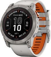 Garmin Fenix 7X Pro 51 mm titane gris et bracelet en silicone gris/orange [Sapphire Solar Edition]