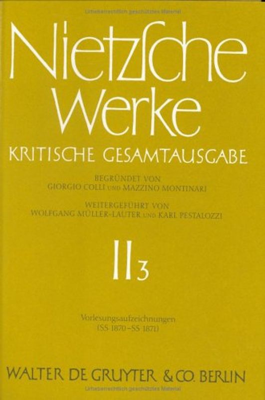 Vorlesungsaufzeichnungen (SS 1870 - SS 1871)