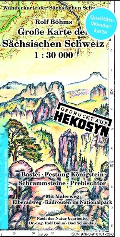 Große Karte der Sächsischen Schweiz 1:30000