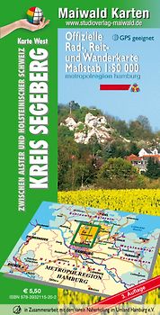 Segeberg - Karte West = Offizielle Rad-, Reit- u. Wanderkarte - Kreis Segeberg - zwischen Alster und Holsteinischer Schweiz
