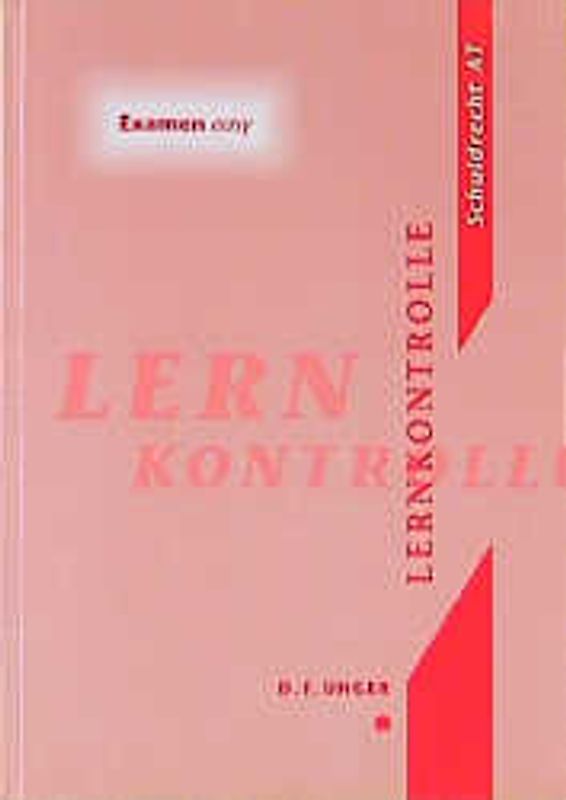 Schuldrecht AT. Lernkontrolle