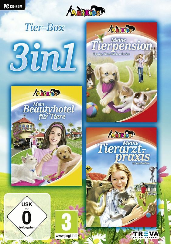 3in1 Tier-Box: Meine Tierpension: Tapsige Tiere machen Ferien + Mein Beautyhotel für Tiere + Meine Tierarztpraxis in Australien PC Spiele