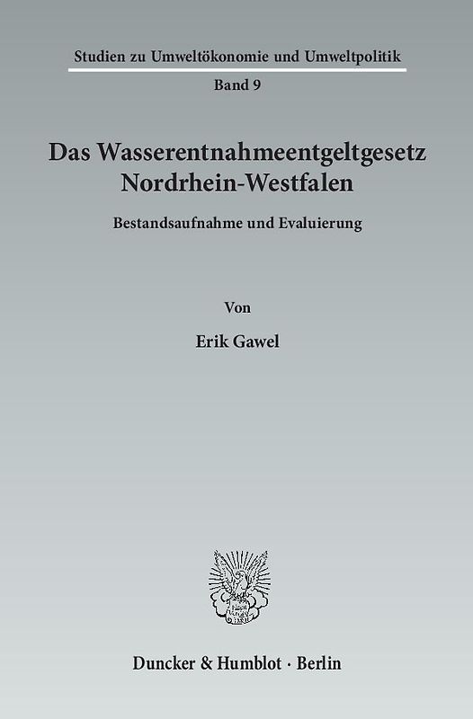 Das Wasserentnahmeentgeltgesetz Nordrhein-Westfalen.