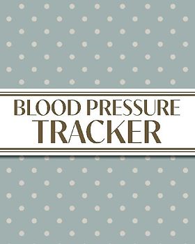 XL Large Print 1-Year Blood Pressure Tracker (Cream Polka Dots on Blue)