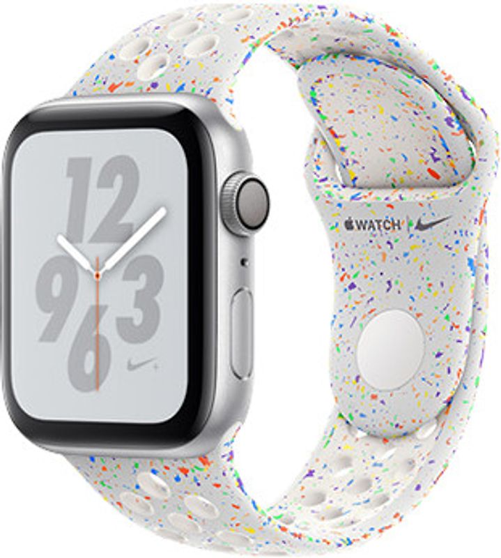 Apple Watch Nike+ Series 4 44 mm Boîtier aluminium argent Bracelet Sport Nike platine pur M/L [Wi-Fi]