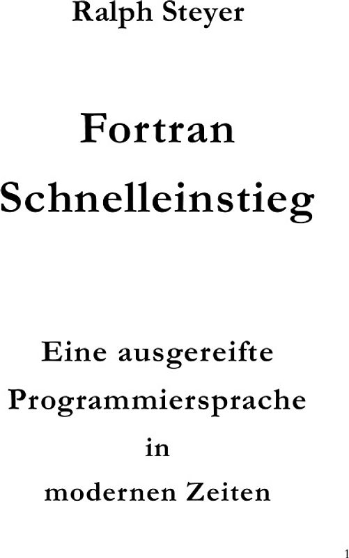 Fortran - Schnelleinstieg