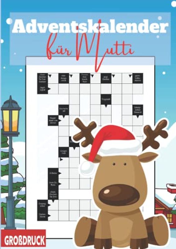 Adventskalender für Mutti: Kreuzworträtsel mit großer Schrift für großartige Mütter | Schwere Rätsel für jeden Tag des Advents
