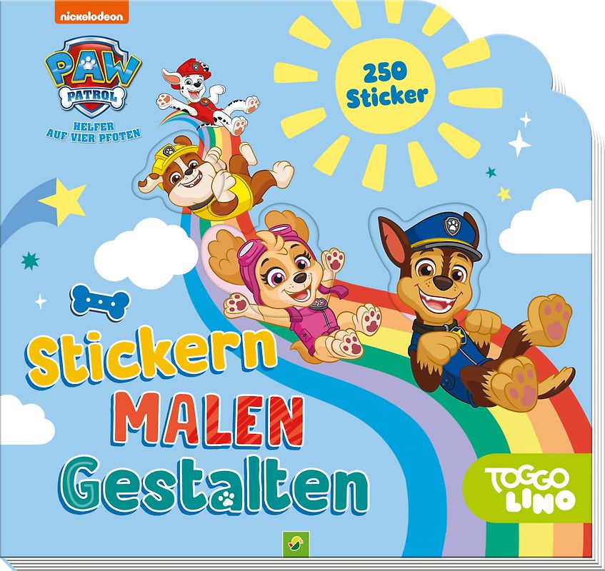 PAW Patrol Stickern, Malen, Gestalten. Mit 250 Stickern. Für Kinder ab 3 Jahren