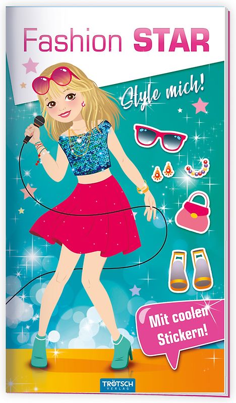 Trötsch Malbuch Stickermalbuch Fashion-Star Popstar