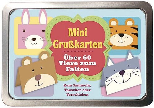 Boxset Mini Grußkarten - Über 60 Tiere zum Falten