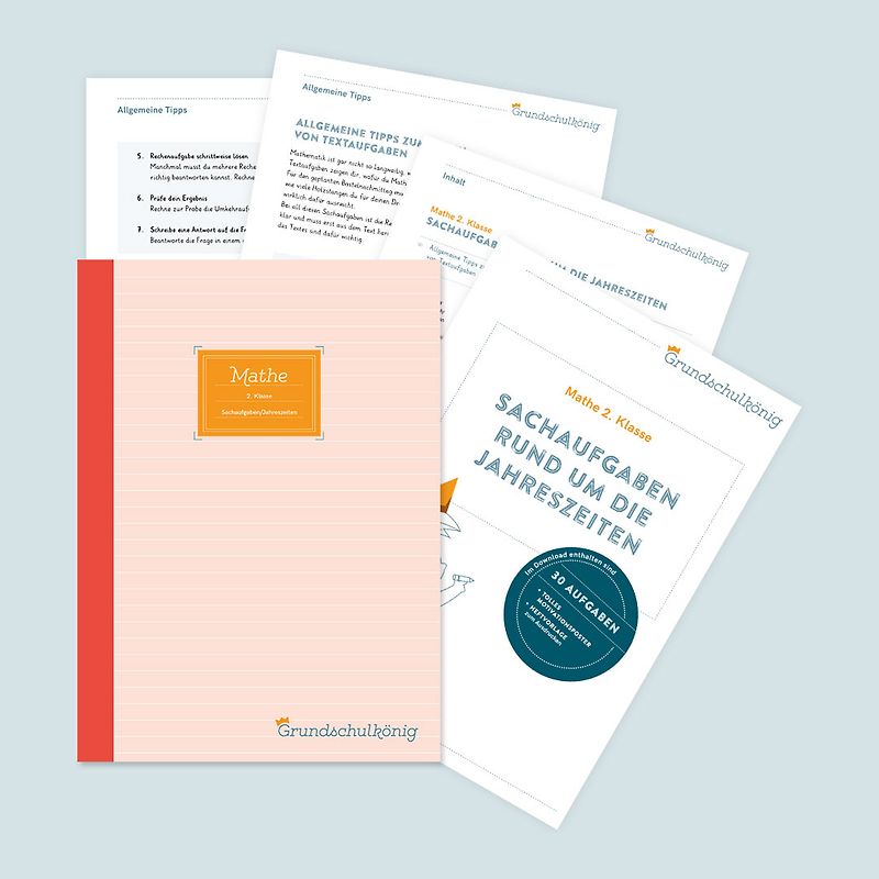 Aufgabensammlung: Sachaufgaben rund um die Jahreszeiten, 2. Klasse