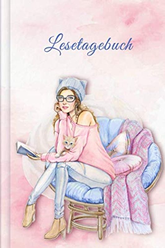 Lesetagebuch: Buchjournal zum Ausfüllen für alle Leseratten und Literaturliebhaber | Motiv: Lesendes Mädchen