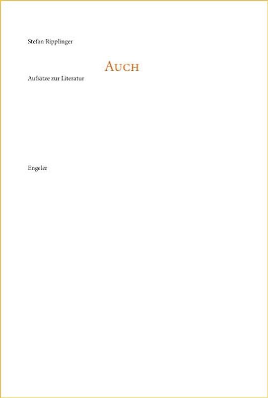 Auch. Aufsätze zur Literatur