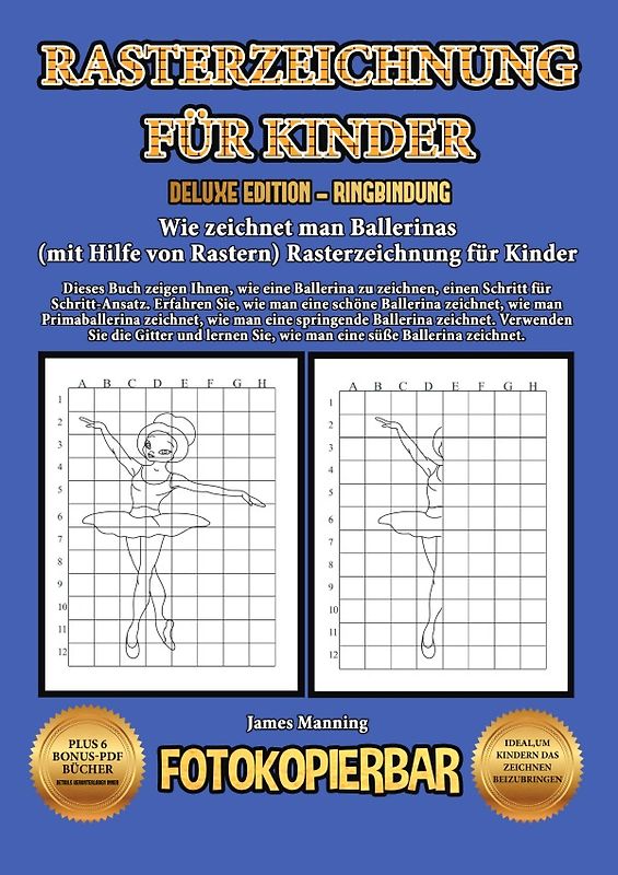 Wie zeichnet man Ballerinas (mit Hilfe von Rastern) Rasterzeichnung für Kinder