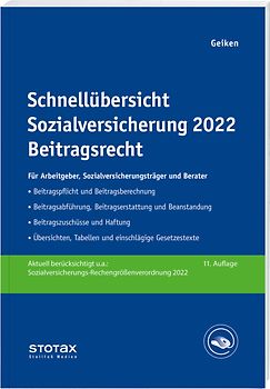Schnellübersicht Sozialversicherung 2022 Beitragsrecht