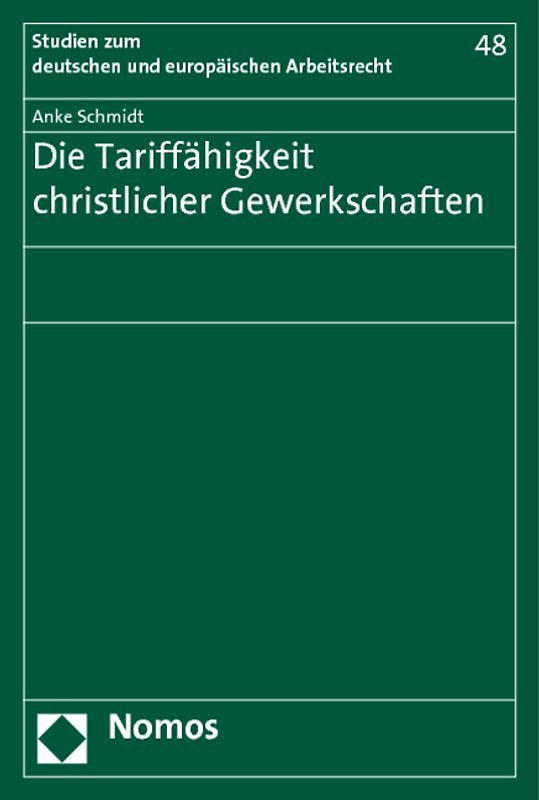 Die Tariffähigkeit christlicher Gewerkschaften